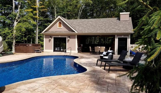 Glamorous Cottage Rental with Outdoor Lounge and Pool on 40 Acres in Pine Bush, New York