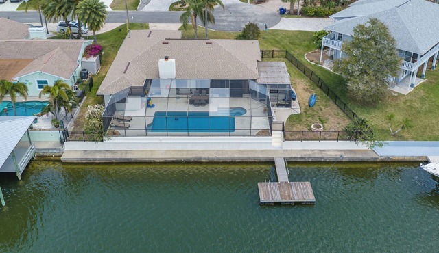 Inviting 4-bedroom house with pool on deep water canal in Hernando Beach in Hernando Beach