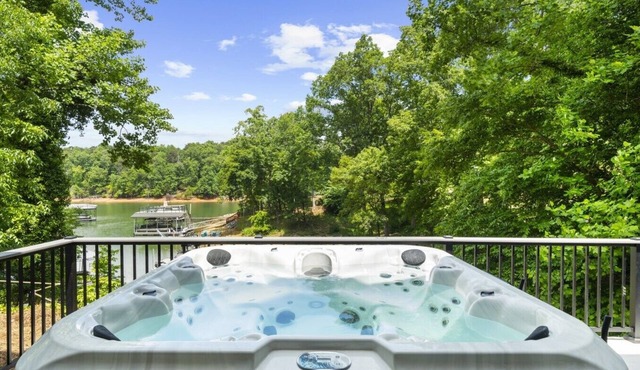 Lake Lanier Lake House with Private Dock Hot Tub Pet-friendly Game Room