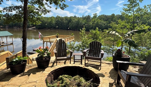 Lakefront Home on Lake Wedowee, Sleeps 10, New Dock, Stone Fire Pit with Chairs!