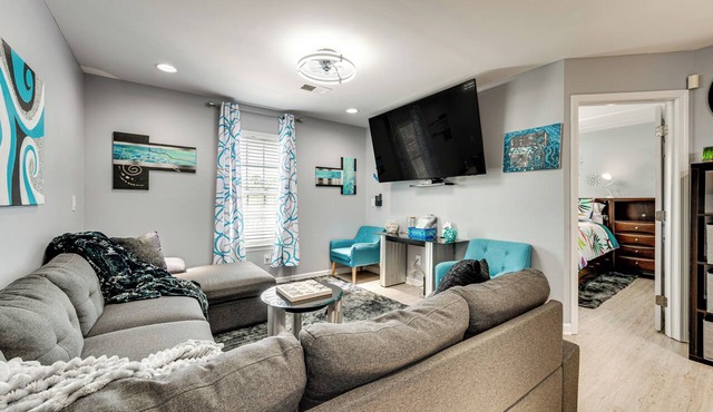 Near Speedway & Shops: Concord Apt w/Shared Yard!