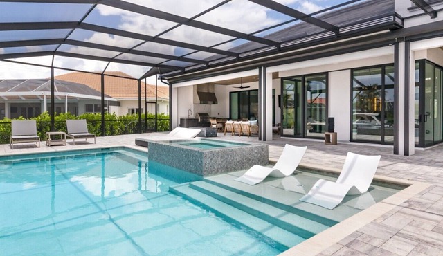 New! Luxury Cape Coral Villa w/Pool, Spa & Dock