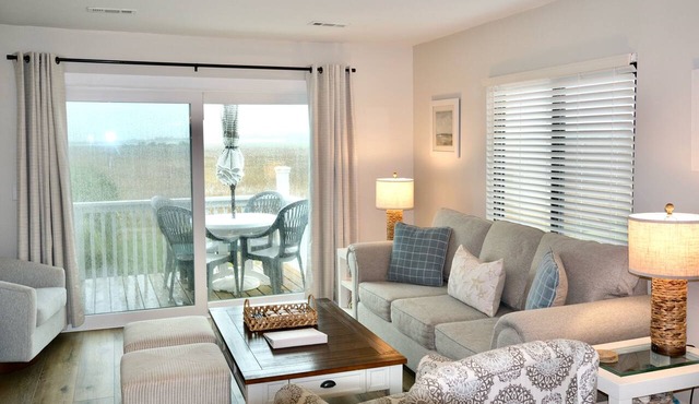 Newly Renovated! Marsh & Ocean View Steps to Beach and Pool.