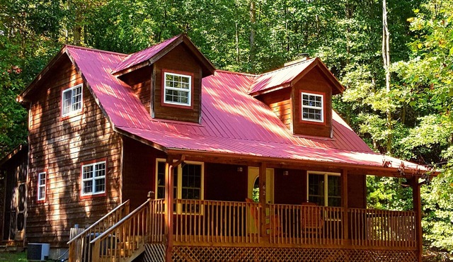 Privacy in the Mountains - King Beds, Firepit, New hot tub with speakers!