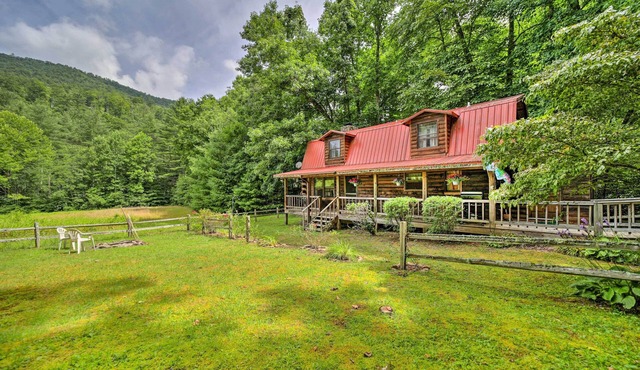 Scenic Creekside Cabin w/Wraparound Porch!