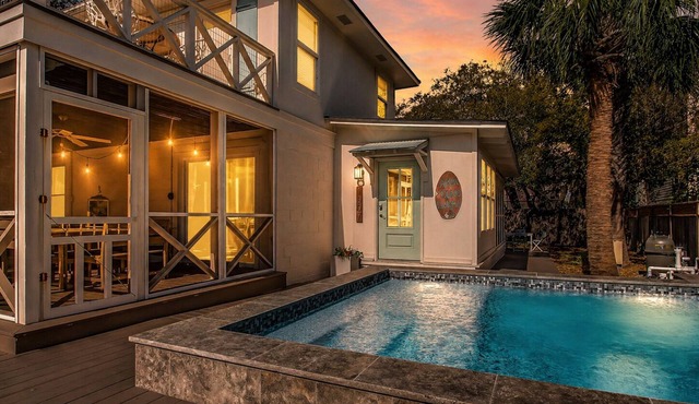 South End Tybee Home with Private Heated Pool