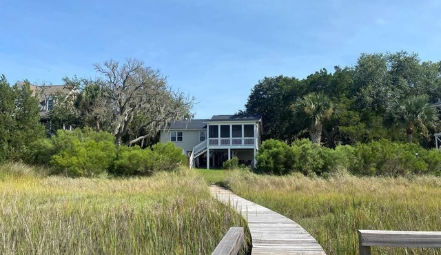 Stunning Sunsets;Private Dock; Expansive Marsh & Creek Views; Minutes to Beach Access; WiFi
