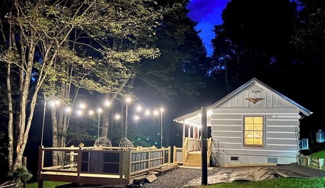 Tobe’s cabin, complete with EV hook up …nin the Alleghany mountains of NC