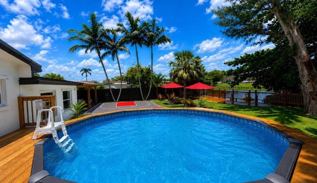 Tropical Lakehouse Escape in Miami neighborhood