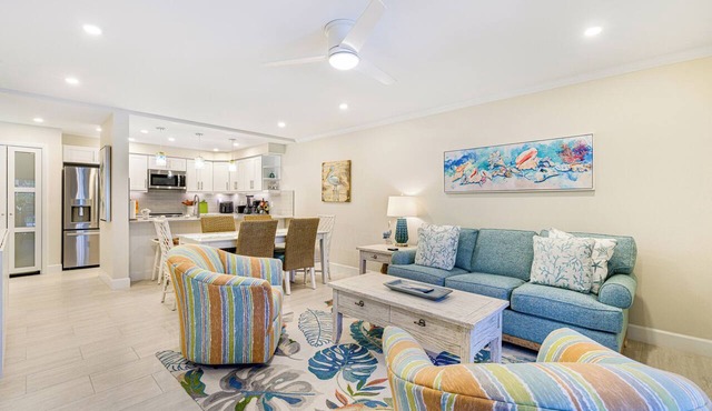 🌺Villa Sanibel 3A: New Coastal Elegance -First Floor-Overlooks Pool🤽‍♀️
