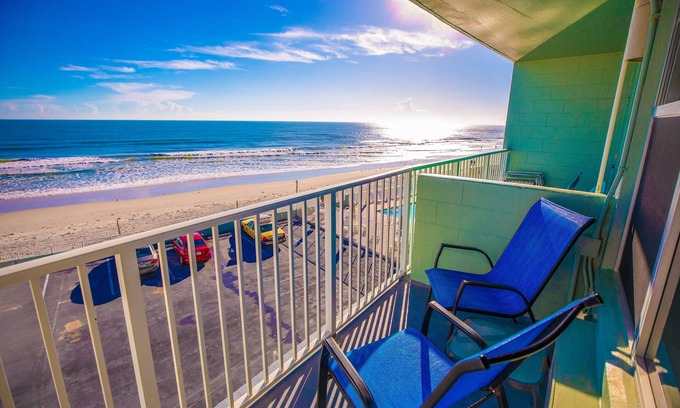East Daytona Apartment | Breathtaking Ocean View Balcony Studio with New Pool Now Open