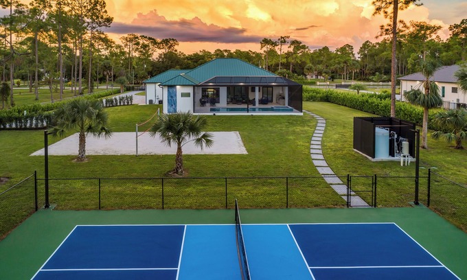 Rural Estates Villa | Golden Acres Sports Ranch – Luxe Retreat with Pickleball, Pool & Games