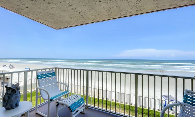 New Smyrna Beach Condo | HA210 Hacienda del Sol 1 ~ Lovely direct beachfront condo.