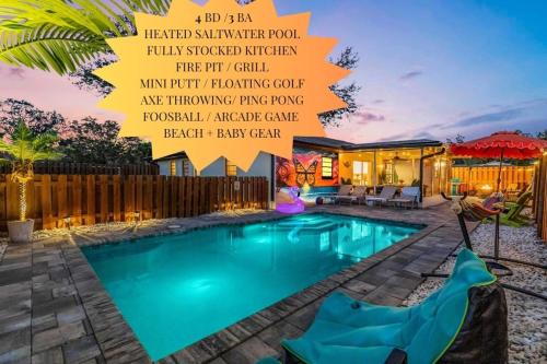 Whitfield House | Heated Pool, Gameroom, Mini Golf, Near Beach & Img