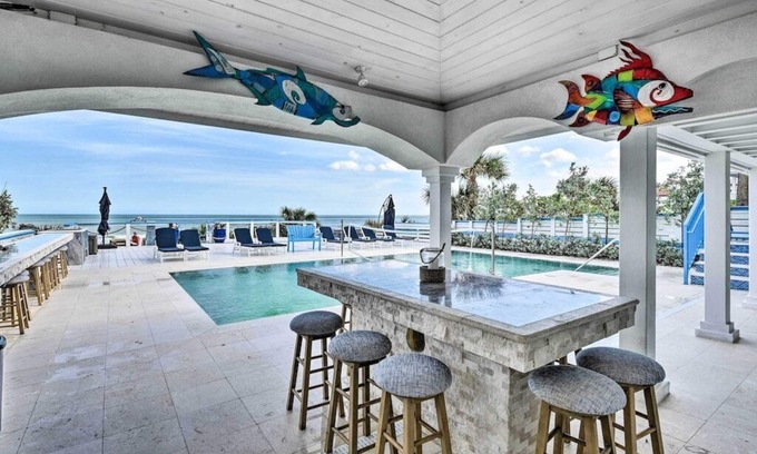 New Smyrna Beach House | NEW! Lavish Beachfront House w/Outdoor Kitchen!