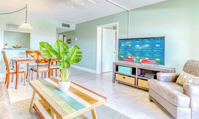 Cocoa Beach Condo | Relax in Style Beachy Oceanfront Condo with Pool and Pier Access