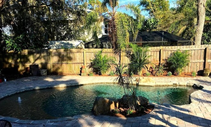 Crystal Beach House | Serene and peaceful newly updated beach home with custom lagoon pool !!