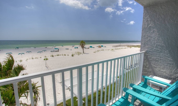 Treasure Island Condo | Stunning Views in this Beautifully Decorated Beachfront Studio with Private Balcony & Heated Pool