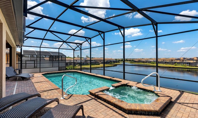 Four Corners Villa | Sunset View Villa, pool and spa -lake view - game room, resort, Nr Disney/Golf