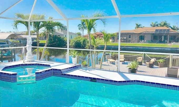 Cape Coral Villa | Waterfront Villa with Pool, Hot Tub and oversized dock !nQuick Gulf Access